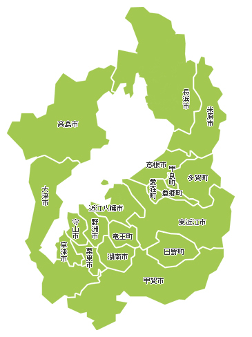 滋賀県の市町を示した地図