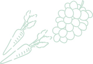 にんじんとぶどうの線画イラスト